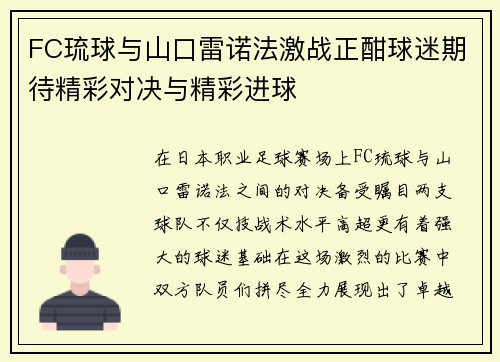 FC琉球与山口雷诺法激战正酣球迷期待精彩对决与精彩进球